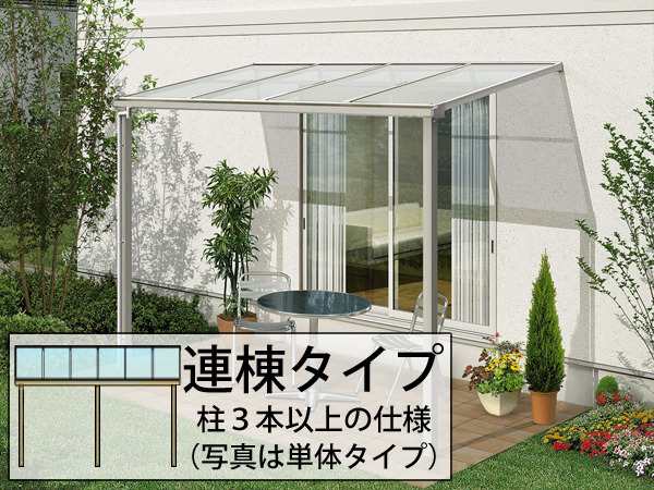 【正規】YKKAPソラリアF1階用(連棟) テラス屋根を値引60%工事販売 東京神奈川千葉埼玉茨城