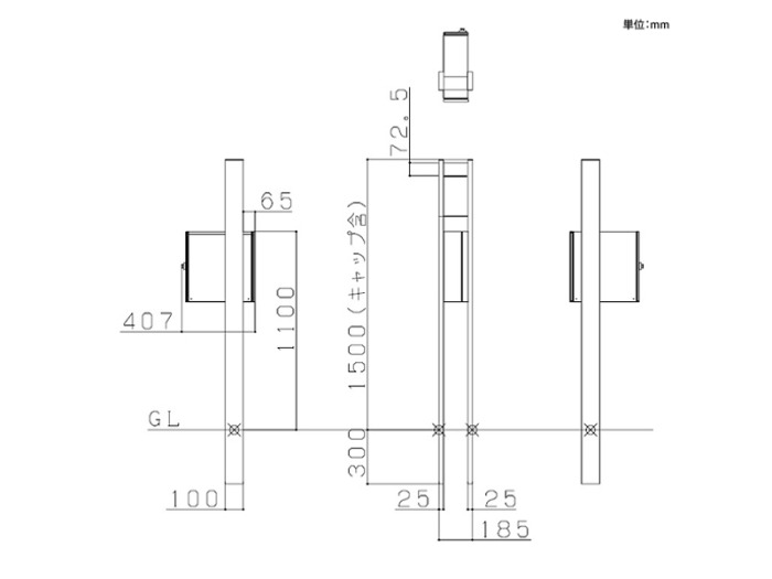 正規】LIXILアクシィ2型 パターン2機能門柱 照明なし 門柱・機能門柱を値引41%工事販売 東京神奈川千葉埼玉茨城