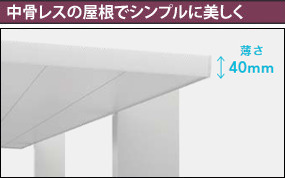 中骨レスの屋根でシンプルに美しく