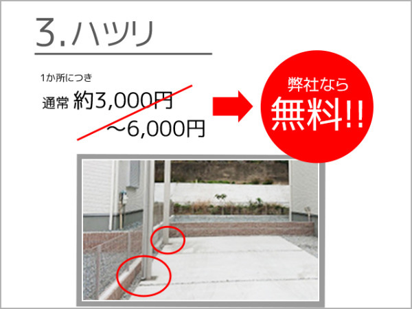 ハツリ費→弊社なら無料!!