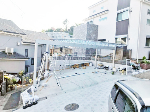 施工例画像：神奈川県 横浜市  カーポート 三協MシェードII横2台