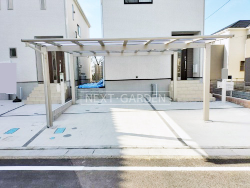 施工例画像：埼玉県 白岡市  カーポート YKKエフルージュグランFIRST横2台