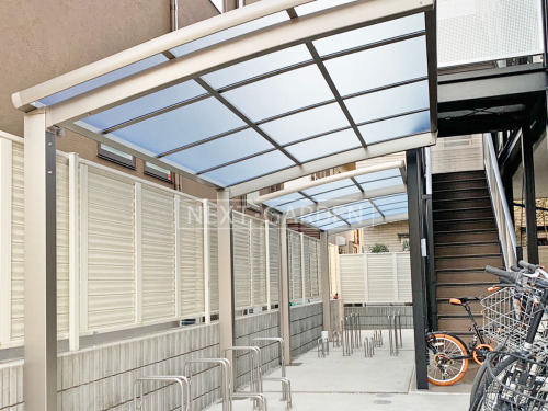 施工例画像：東京都 三鷹市  自転車バイク屋根 LIXILネスカR