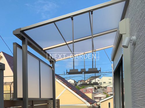 施工例画像：神奈川県 横浜市  １階テラス屋根 LIXIL スピーネF