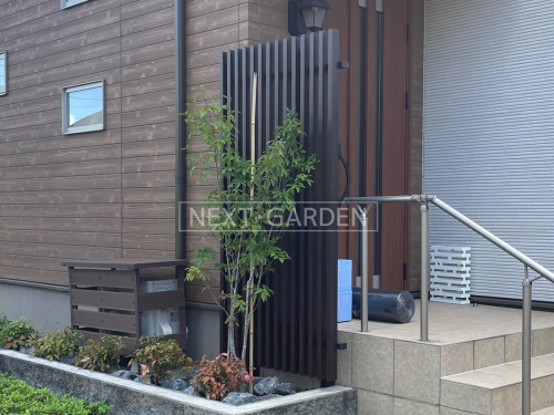 施工例画像：神奈川県 川崎市  カーポート1台 目隠しフェンス塀 デッキフェンス